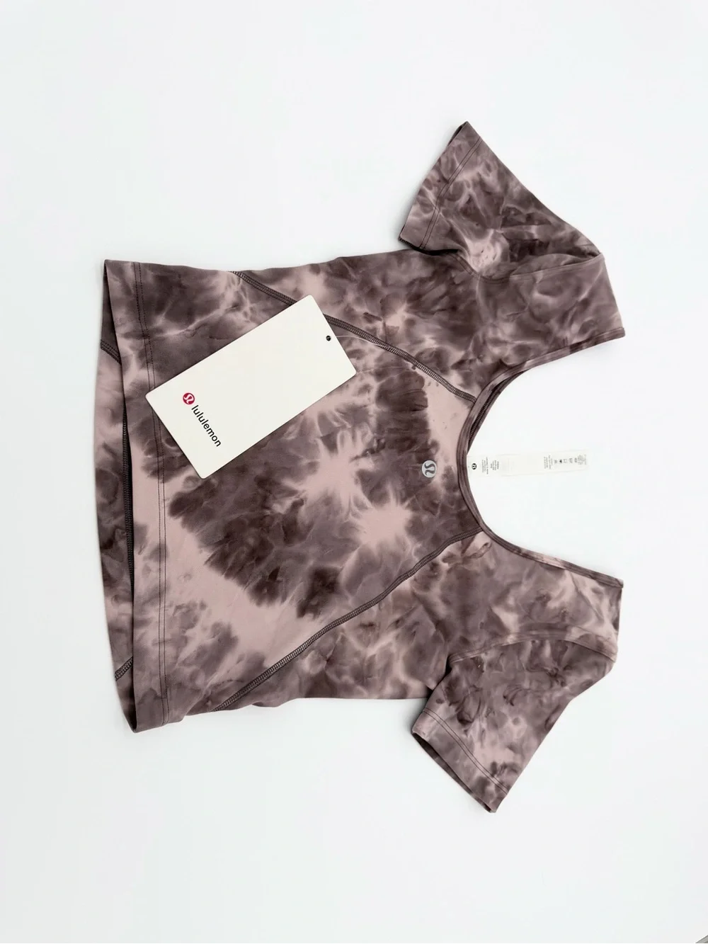 NWT Lululemon Align Tee | Mauve and Charcoal Tie-Dye Short Sleeve Scoop Neck Top